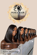 12" Natural Straight 5x5 Closure Wig - Black