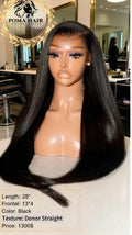 28" Donor Straight 13x4 Frontal Wig - Black