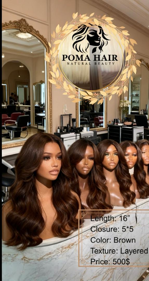 16" Layered 5x5 Closure Wig - Brown